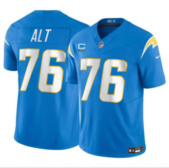 Men's Los Angeles Chargers #76 Joe Alt Blue 2026 F.U.S.E. 2-Star C Patch Vapor Limited Football Stitched Jersey