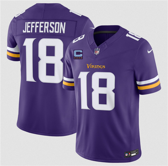 Men's Minnesota Vikings #18 Justin Jefferson Purple 2026 F.U.S.E. With 4-star C Patch Vapor Untouchable Limited Football Stitched Jersey