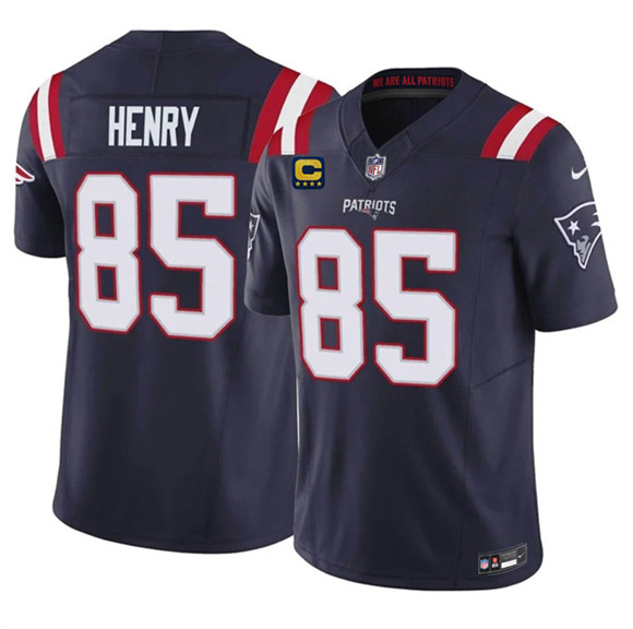 Men's New England Patriots #85 Hunter Henry Navy 2026 F.U.S.E. 4-Star C Pach Vapor Limited Football Stitched Jersey