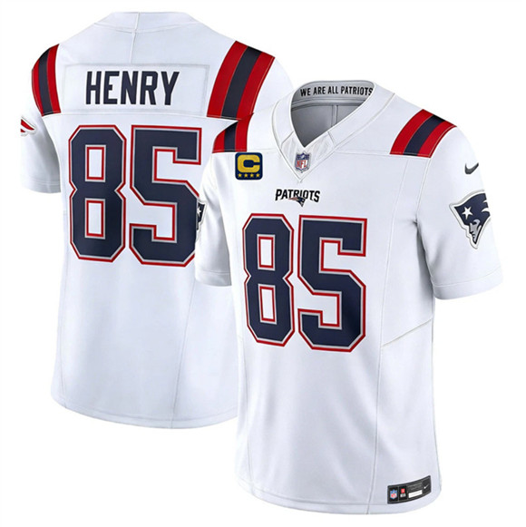 Men's New England Patriots #85 Hunter Henry White 2026 F.U.S.E. 4-Star C Pach Vapor Limited Football Stitched Jersey