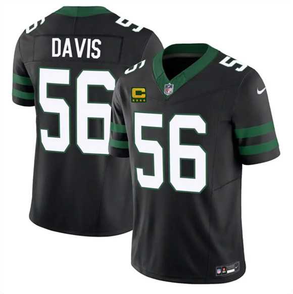 Men's New York Jets #56 Demario Davis Black 2025 F.U.S.E. 4-Star C Patch Vapor Untouchable Limited Football Stitched Jersey