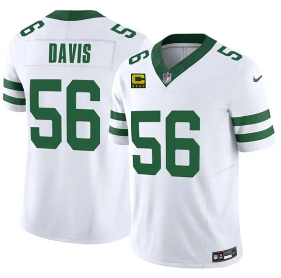 Men's New York Jets #56 Demario Davis White 2025 F.U.S.E. 4-Star C Patch Vapor Untouchable Limited Football Stitched Jersey