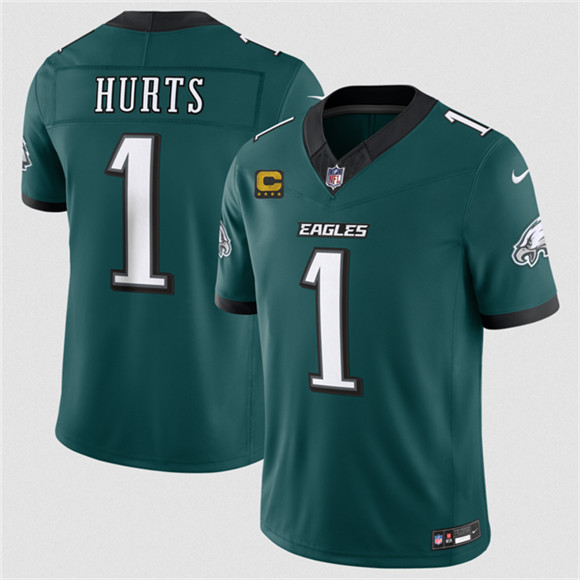 Men's Philadelphia Eagles #1 Jalen Hurts Green 2026 F.U.S.E. 4-Star C Patch Vapor Untouchable Limited Football Stitched Jersey
