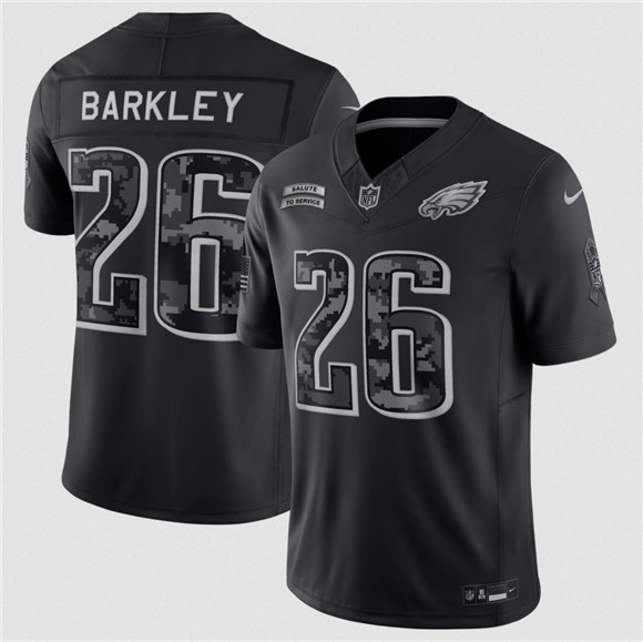 Men's Philadelphia Eagles #26 Saquon Barkley Black F.U.S.E. 2026 Salute to Service Limited Football Stitched Jersey