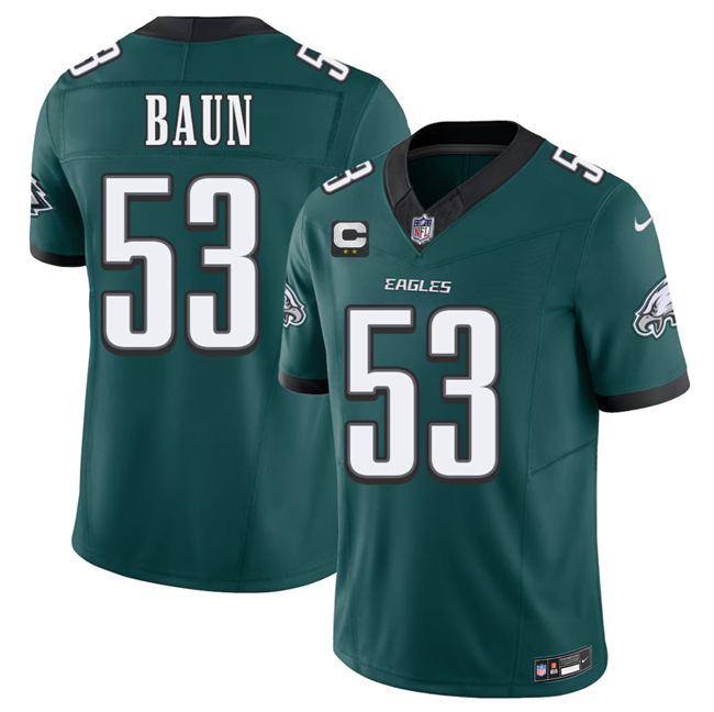 Men's Philadelphia Eagles #53 Zack Baun Green 2026 F.U.S.E. 2-Star C Patch Vapor Untouchable Limited Football Stitched Jersey
