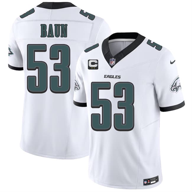 Men's Philadelphia Eagles #53 Zack Baun White 2026 F.U.S.E. 2-Star C Patch Vapor Untouchable Limited Football Stitched Jersey