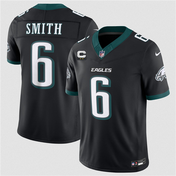 Men's Philadelphia Eagles #6 DeVonta Smith Black 2026 F.U.S.E. 2-Star C Patch Vapor Untouchable Limited Football Stitched Jersey