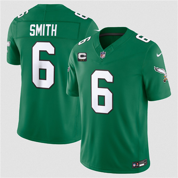 Men's Philadelphia Eagles #6 DeVonta Smith Kelly Green 2026 F.U.S.E. 2-Star C Patch Throwback Vapor Untouchable Limited Football Stitched Jersey