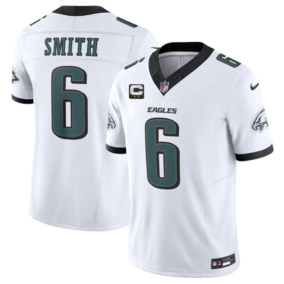Men's Philadelphia Eagles #6 DeVonta Smith White 2026 F.U.S.E. 2-Star C Patch Vapor Untouchable Limited Football Stitched Jersey