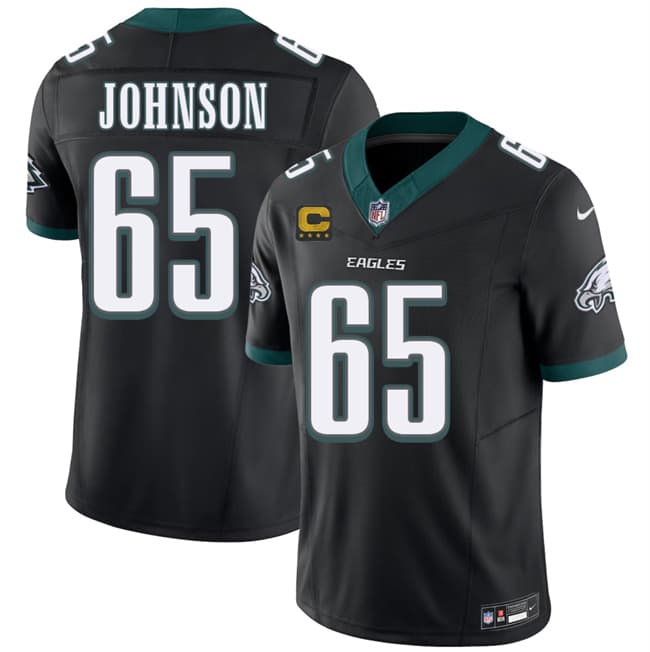Men's Philadelphia Eagles #65 Lane Johnson Black 2026 F.U.S.E. 4-Star C Patch Vapor Untouchable Throwback Limited Football Stitched Jersey