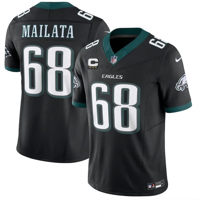 Men's Philadelphia Eagles #68 Jordan Mailata Black 2026 F.U.S.E. 3-Star C Patch Vapor Untouchable Throwback Limited Football Stitched Jersey