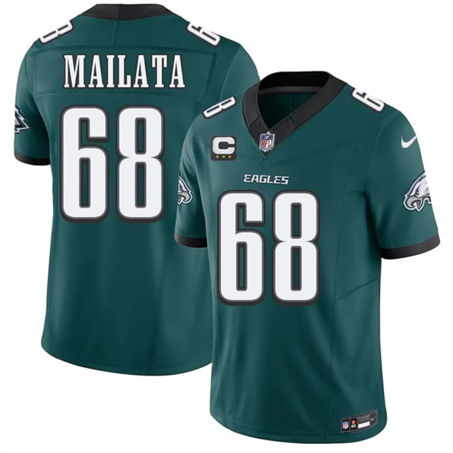 Men's Philadelphia Eagles #68 Jordan Mailata Green 2026 F.U.S.E. 3-Star C Patch Vapor Untouchable Limited Football Stitched Jersey