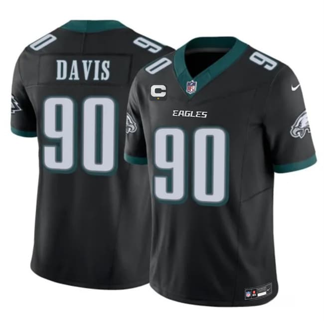 Men's Philadelphia Eagles #90 Jordan Davis Black 2026 F.U.S.E. 1-Star C PatchVapor Untouchable Limited Football Stitched Jersey