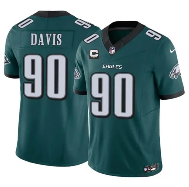 Men's Philadelphia Eagles #90 Jordan Davis Green 2026 F.U.S.E. 1-Star C Patch Vapor Untouchable Limited Football Stitched Jersey