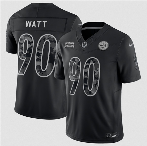Men's Pittsburgh Steelers #90 T.J. Watt Black F.U.S.E. 2026 Salute to Service Limited Football Stitched Jersey