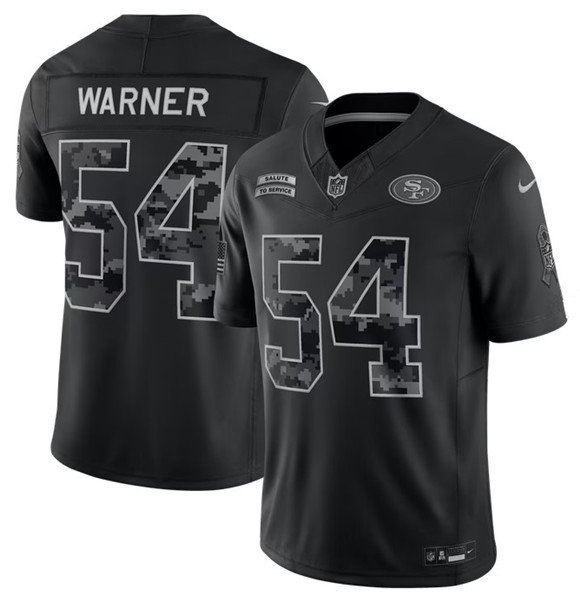 Men's San Francisco 49ers #54 Fred Warner Black 2026 F.U.S.E. Salute to Service Limited Stitched Football Jersey