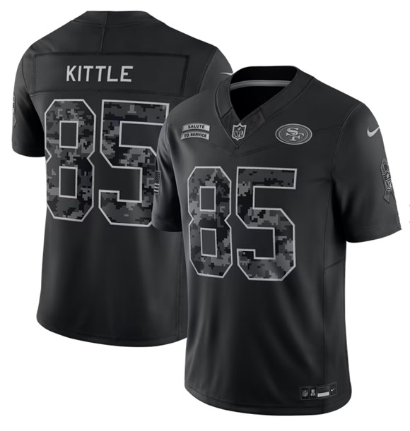 Men's San Francisco 49ers #85 George Kittle Black 2026 F.U.S.E. Salute to Service Limited Stitched Football Jersey