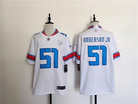 Men's Houston Texans #51 Will Anderson Jr. White 2026 Rivalries Collection Limited Football Stitched Jersey