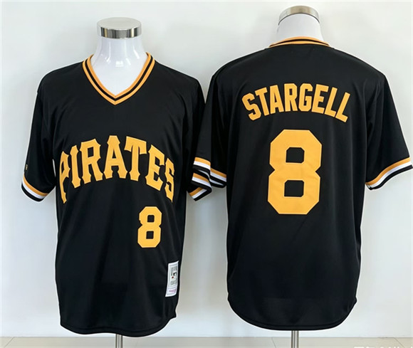 Men's Pittsburgh Pirates #8 Willie Stargell Black Stitched Jersey
