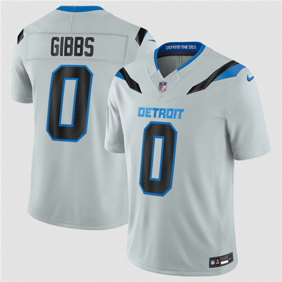 Youth Detroit Lions #0 Jahmyr Gibbs Silver 2026 F.U.S.E. Rivalries Collection Limited Football Stitched Jersey