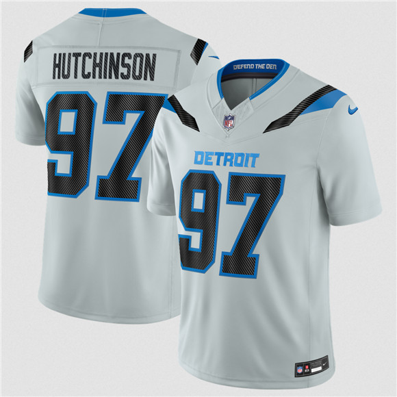 Youth Detroit Lions #97 Aidan Hutchinson Silver 2026 F.U.S.E. Rivalries Collection Limited Football Stitched Jersey