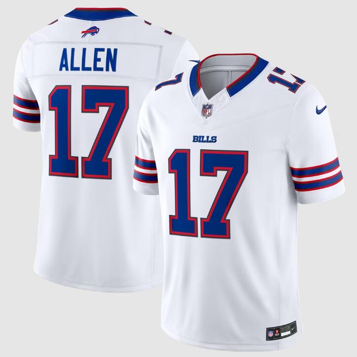 Men's Nike Josh Allen Buffalo Bills #17 White Team Vapor F.U.S.E.2026 Stitched Limited Jersey