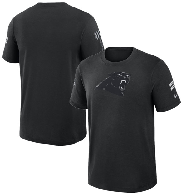 Men's Carolina Panthers Black 2026 Salute to Service Slub T-Shirt