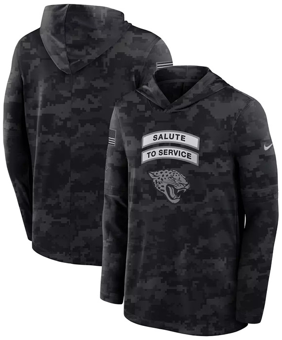 Men's Jacksonville Jaguars Black 2026 Salute to Service Sideline Lightweight Dri-FIT Long Sleeve Hoodie