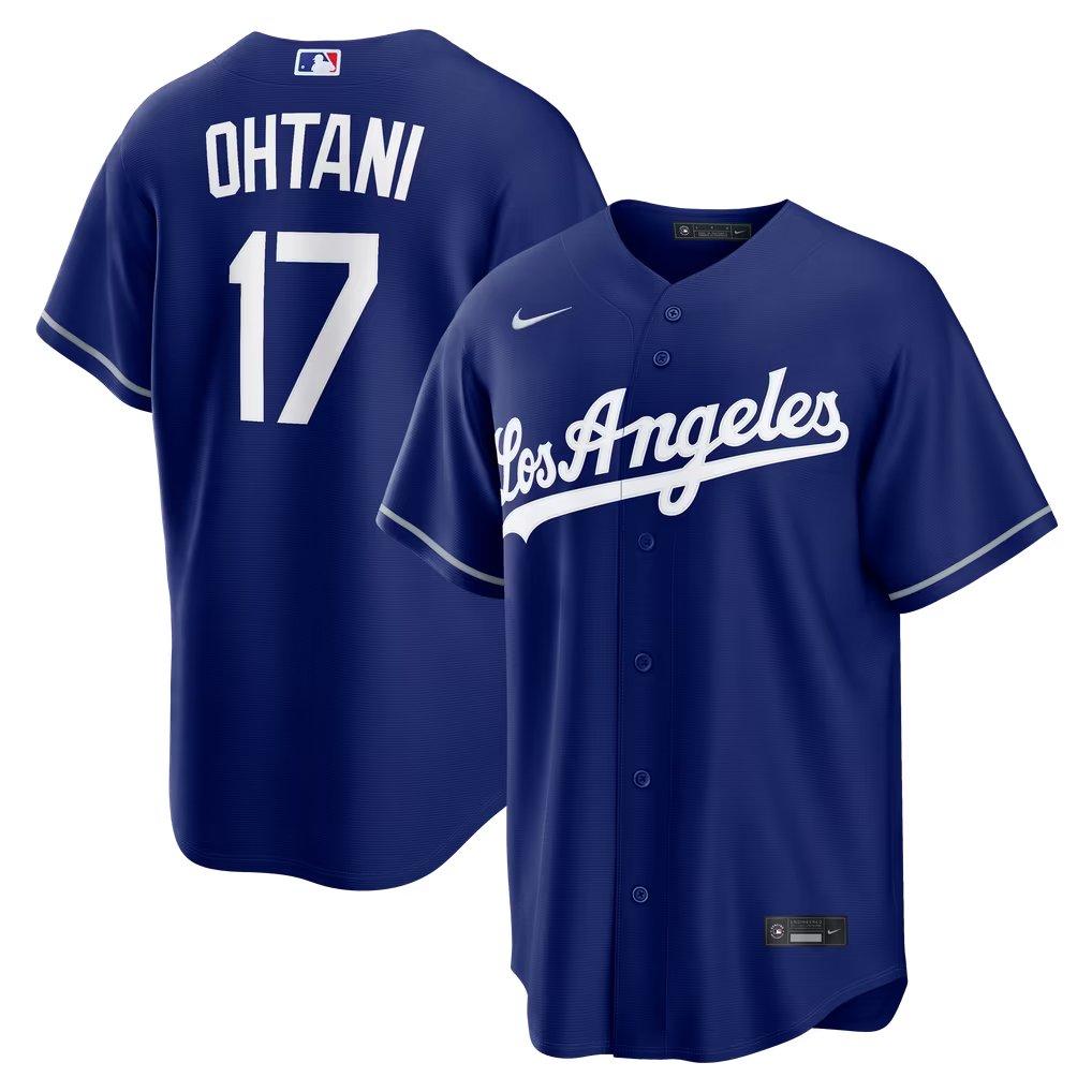 Men's Los Angeles Dodgers #17 Shohei Ohtani Nike Royal Blue Alternate Replica Stitched Coolbase Jersey