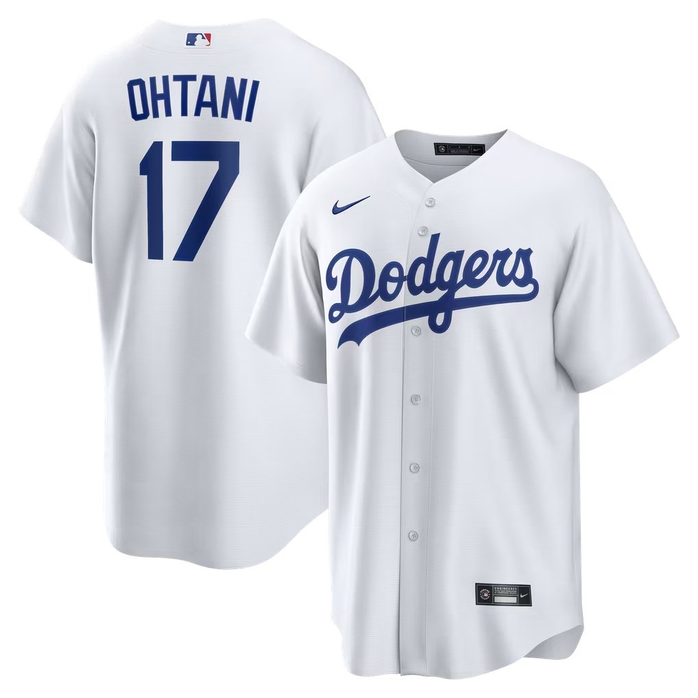 Men's Los Angeles Dodgers #17 Shohei Ohtani Nike White Home Replica Stitched Coolbase Jersey