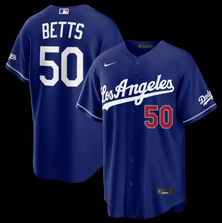 Men's Los Angeles Dodgers #50 Mookie Betts Nike Royal Blue 2026 Alternate Stadium Stitched Jersey