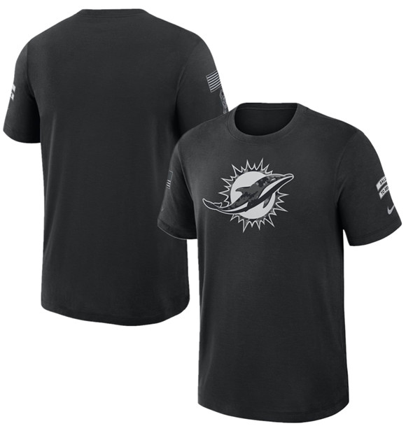 Men's Miami Dolphins Black 2026 Salute to Service Slub T-Shirt