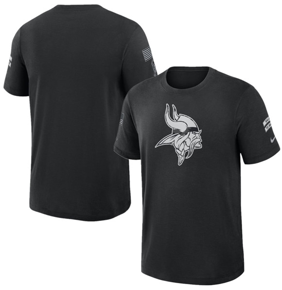 Men's Minnesota Vikings Black 2026 Salute to Service Slub T-Shirt
