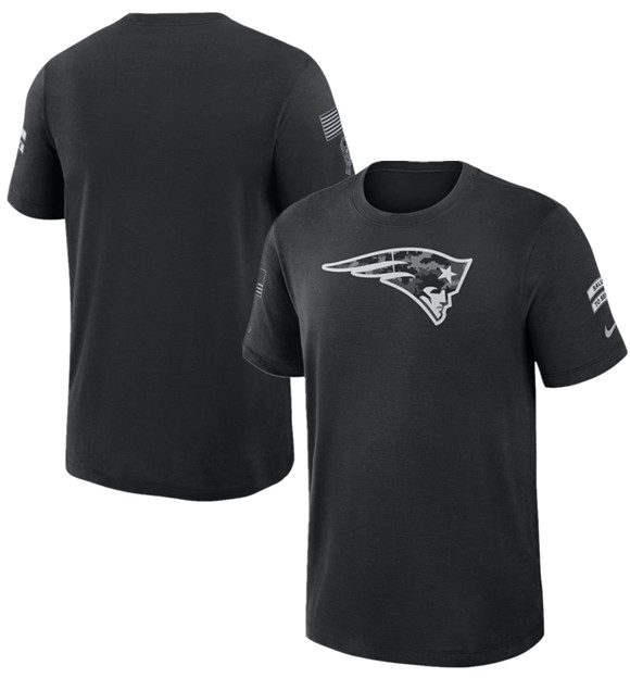 Men's New England Patriots Black 2026 Salute to Service Slub T-Shirt