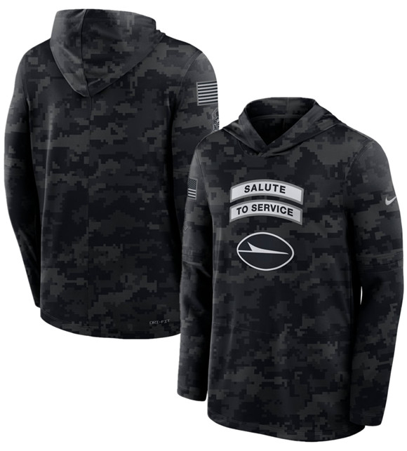 Men's New York Jets Black 2026 Salute to Service Sideline Lightweight Dri-FIT Long Sleeve Hoodie