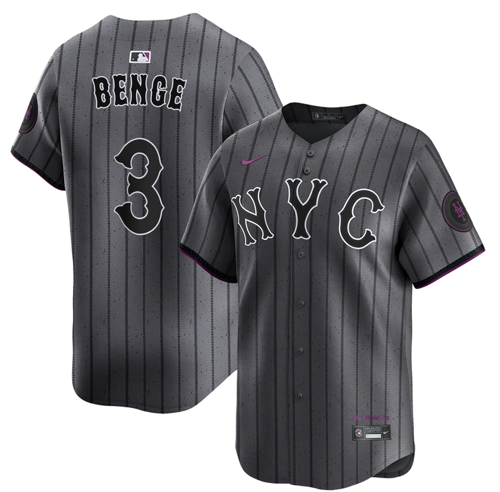 Men's New York Mets #3 Carson Benge Navy City Connect Stitched Baseball Jersey