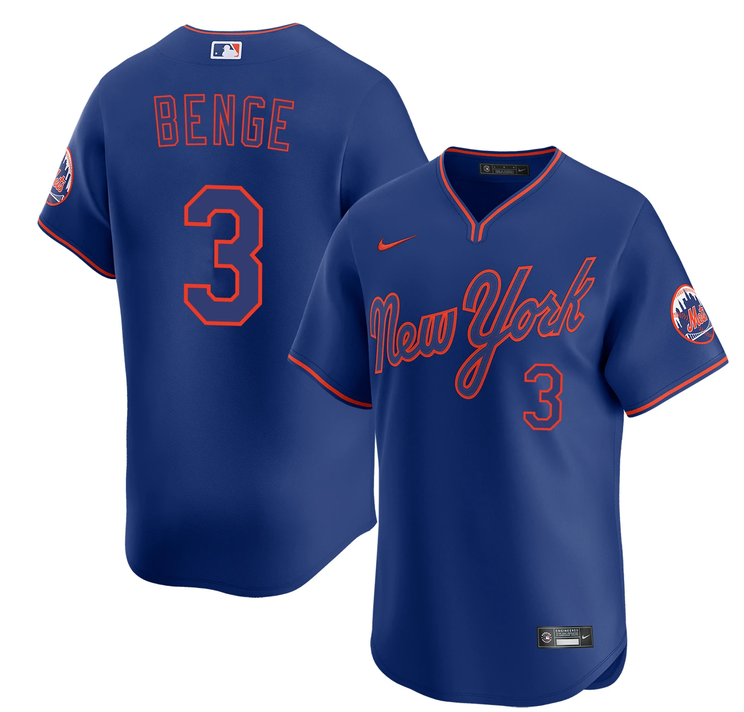 Men's New York Mets #3 Carson Benge Royal Alternate Limited Stitched Baseball Jersey