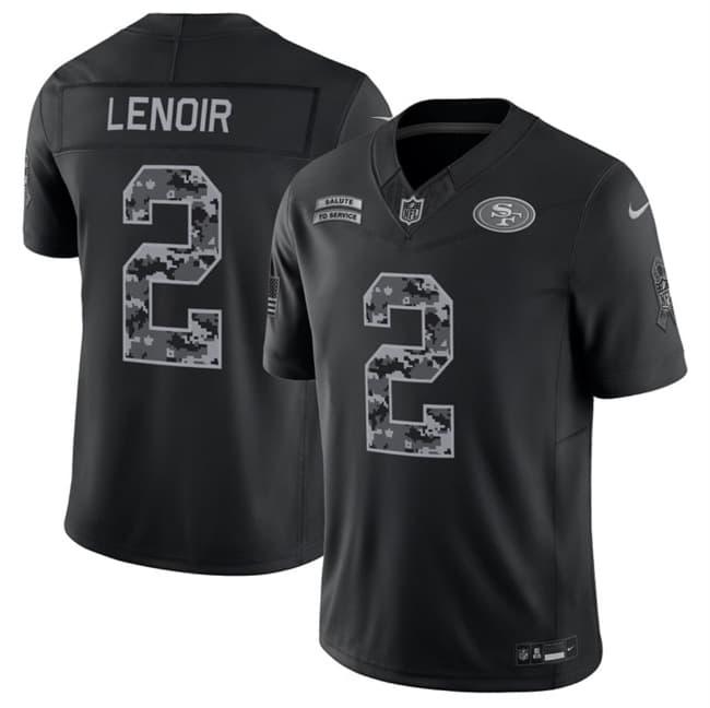 Men's San Francisco 49ers #2 Deommodore Lenoir Black 2026 F.U.S.E. Salute to Service Limited Stitched Football Jersey