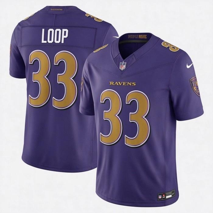 Men's Baltimore Ravens #33 Tyler Loop Nike Alternate Vapor F.U.S.E. Stitched Limited Jersey - Purple