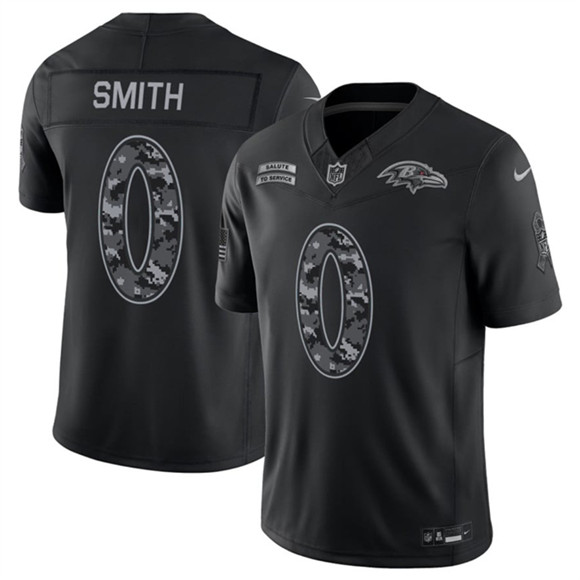 Men's Baltimore Ravens #0 Roquan Smith Black F.U.S.E. 2026 Salute to Service Limited Football Stitched Jersey