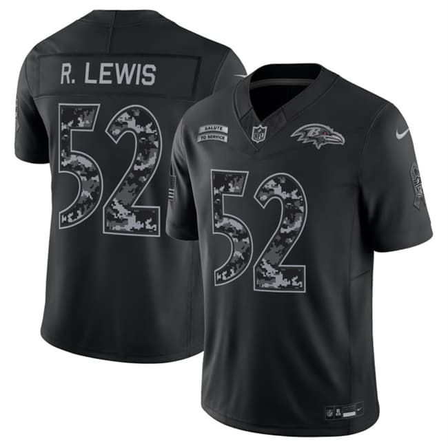 Men's Baltimore Ravens #52 Ray Lewis Black F.U.S.E. 2026 Salute to Service Limited Football Stitched Jersey