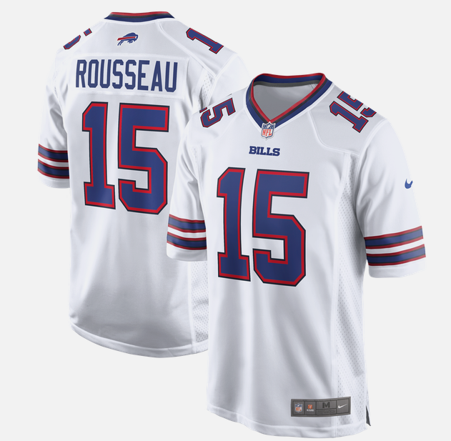 Men's Buffalo Bills #15 Gregory Rousseau Nike White 2026 Official NFL Game Jersey