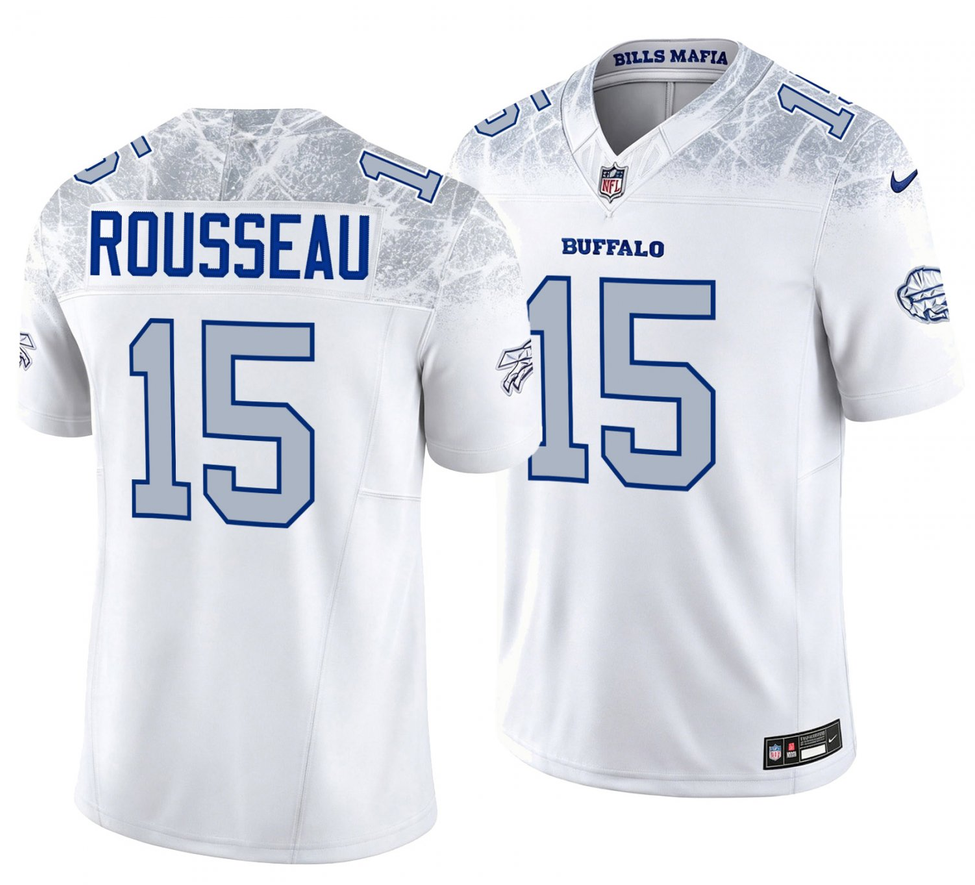 Men's Buffalo Bills #15 Gregory Rousseau White 2025 F.U.S.E. “Rivalries” Vapor Untouchable Limited Stitched Football Jersey
