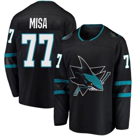 Men's San Jose Sharks #77 Michael Misa Alternate Black Jersey