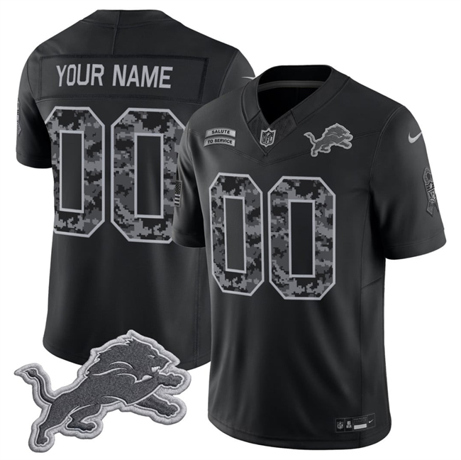 Detroit Lions Active Player Custom Black F.U.S.E. 2026 Salute to Service Limited Football Stitched Jersey