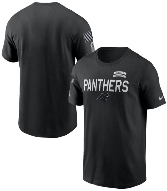 Men's Carolina Panthers Black 2026 Salute to Service Sideline Dri-FIT T-Shirt
