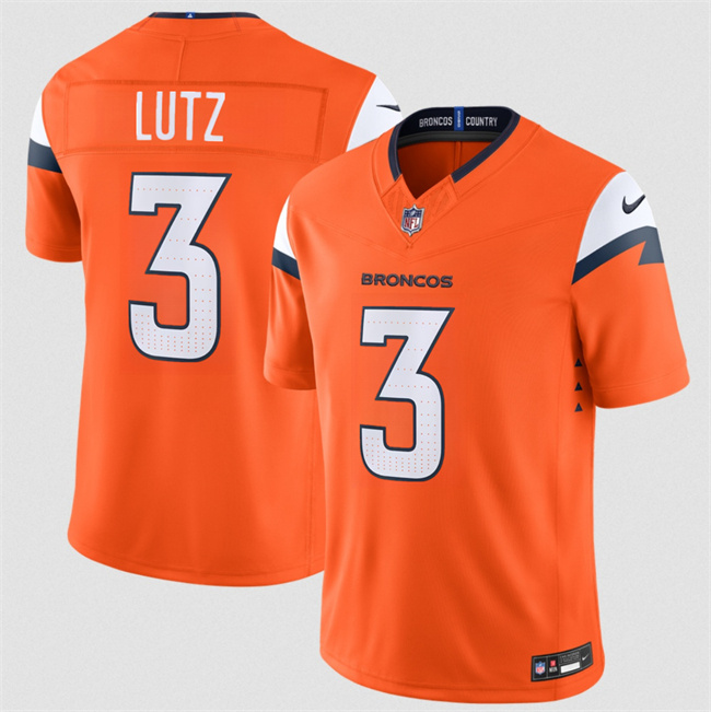 Men's Denver Broncos #3 Wil Lutz Orange 2026 F.U.S.E. Vapor Limited Stitched Football Jersey