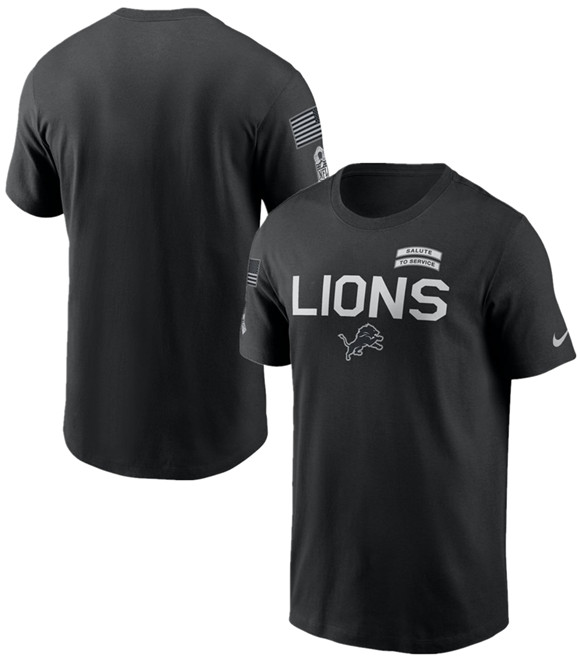 Men's Detroit Lions Black 2026 Salute to Service Sideline Dri-FIT T-Shirt