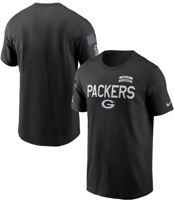 Men's Green Bay Packers Black 2026 Salute to Service Sideline Dri-FIT T-Shirt