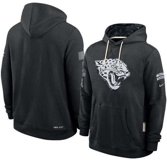 Men's Jacksonville Jaguars Black 2026 Salute to Service Sideline Dri-FIT Pullover Hoodie